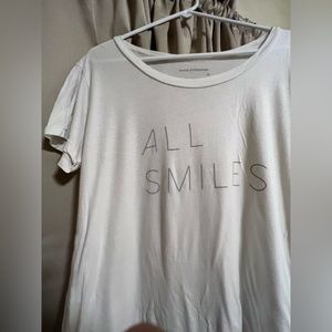 “All smiles” loose white top